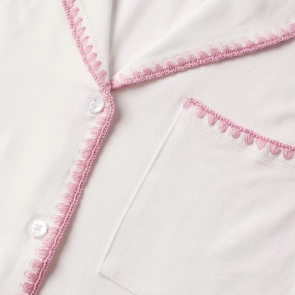 Frida TENCEL™ Modal Shortie Short PJ set in Ivory & Pink Size Small - Picture 5 of 12